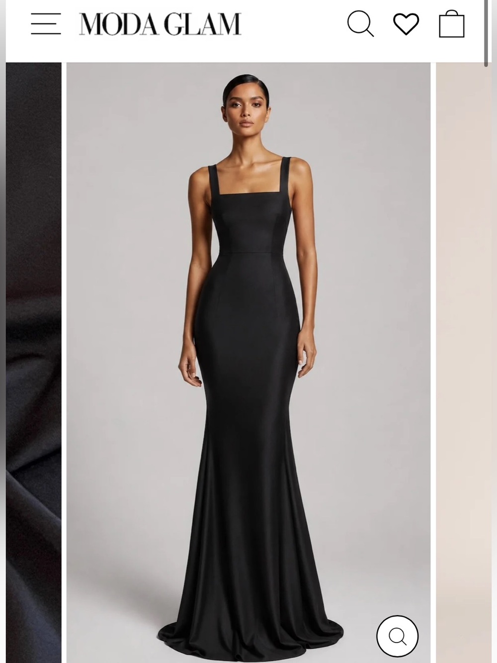 MODA GLAM Black Square-Neck Maxi Dress